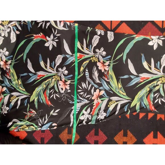 NWOT LOVE Women's Tropical Style Long Black Dress with Ruffle Collar. Size XL - Picture 8 of 16